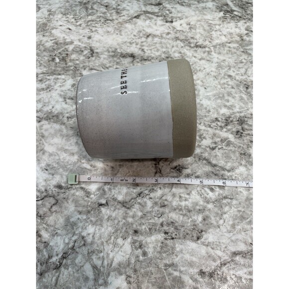 Hearth & Hand with Magnolia SEE THE GOOD Coffee Mug Cup Partial Glaze Stoneware - Picture 9 of 9